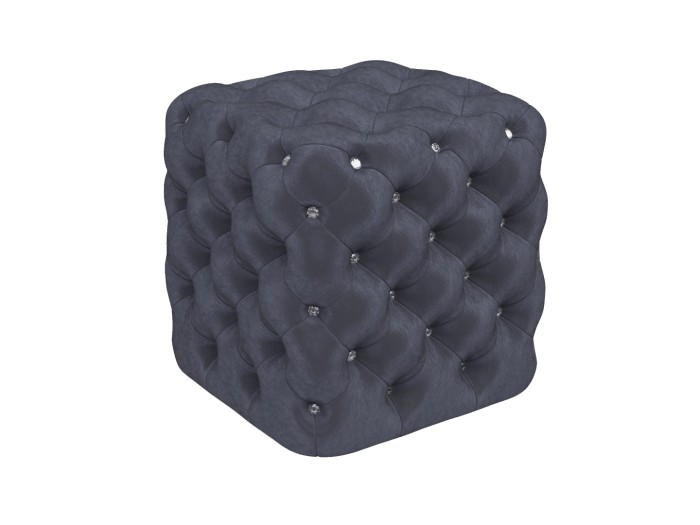 Каретная стяжка пуфа с клеевыми стразами