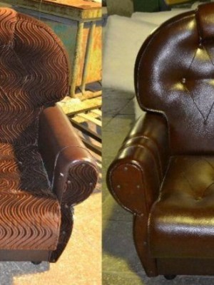 Каретная перетяжка кресла