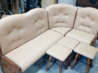 Перетяжка углового кухонного дивана